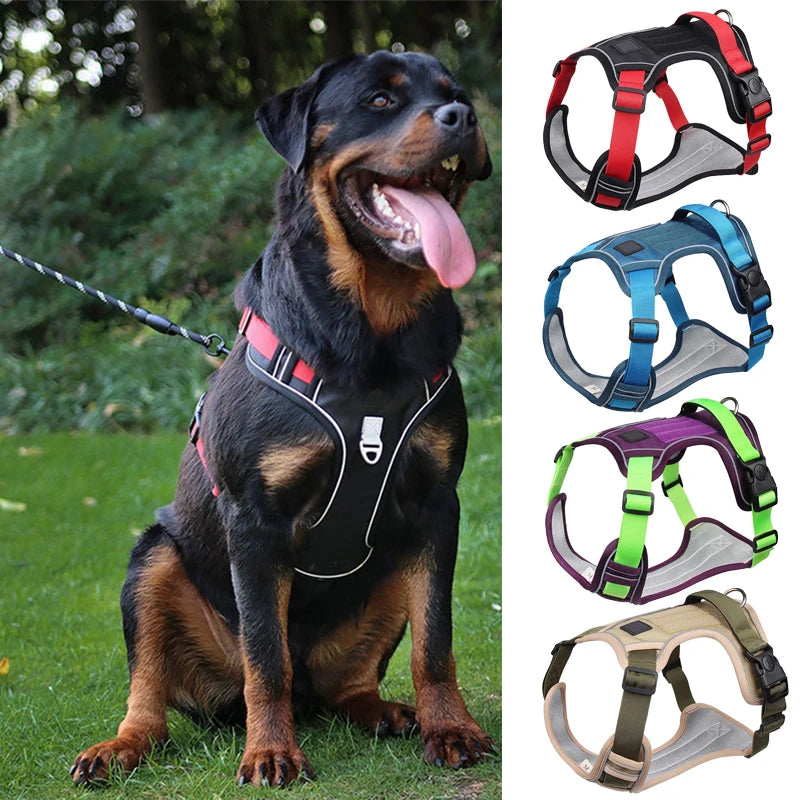 Reflective Nylon Dog Harness Vest 1680D Waterproof Tactical