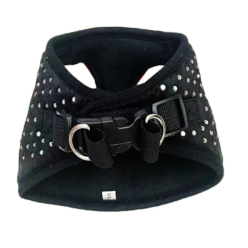 NONECN Diamond Decoration Soft Breathable Dog Chest Harness Vest
