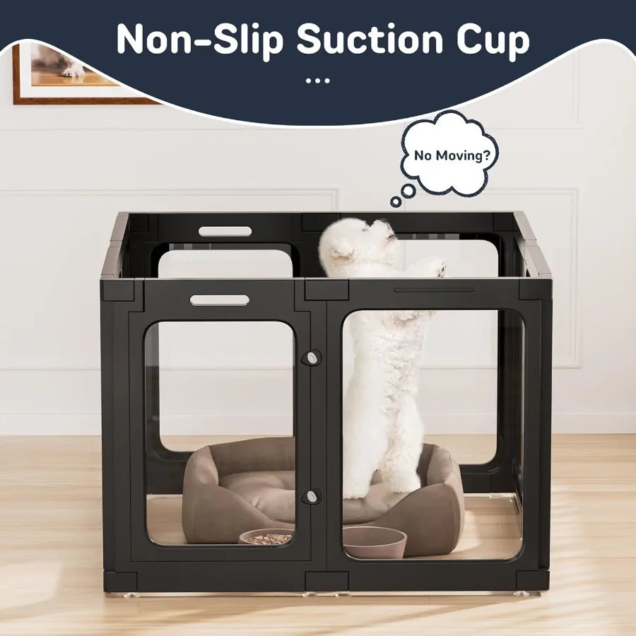 Hign-concerned Acrylic Dog Playpen Indoor Easy Assemble 8 Panel Door