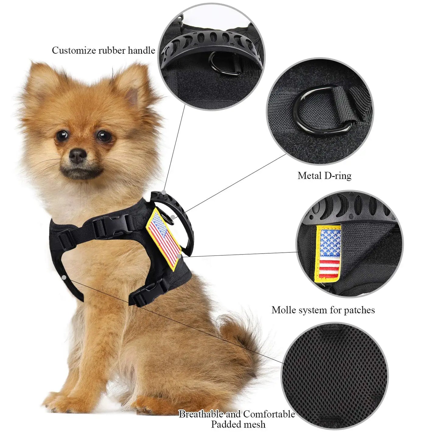 PETRAVELCN Tactical Puppy Harness Leash Set For Training And Walking