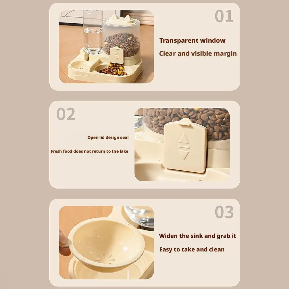 Automatic Cat Feeder And Waterer All In One Dispenser