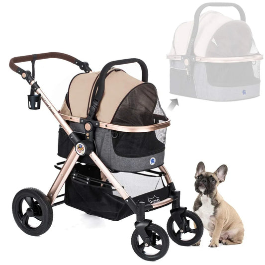 TIFICY Pet Rover Prime 3-In-1 Luxury Stroller Carrier