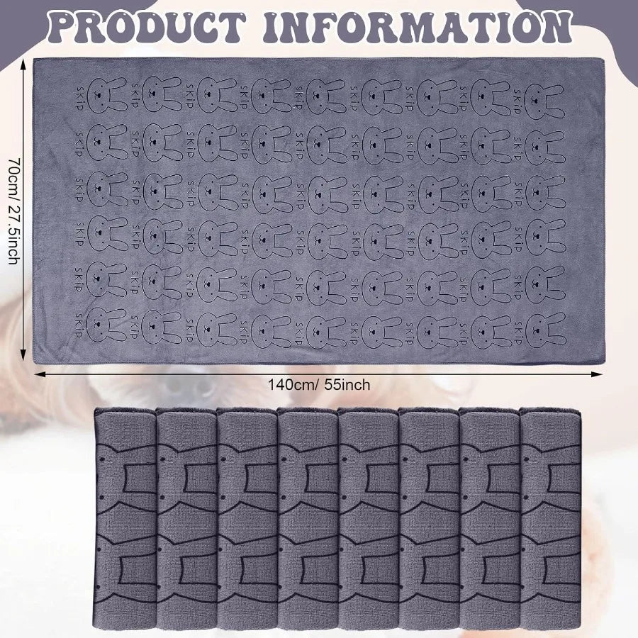 High Concerned Cotton Dog Drying Towels 8 Pack Absorbent Grooming