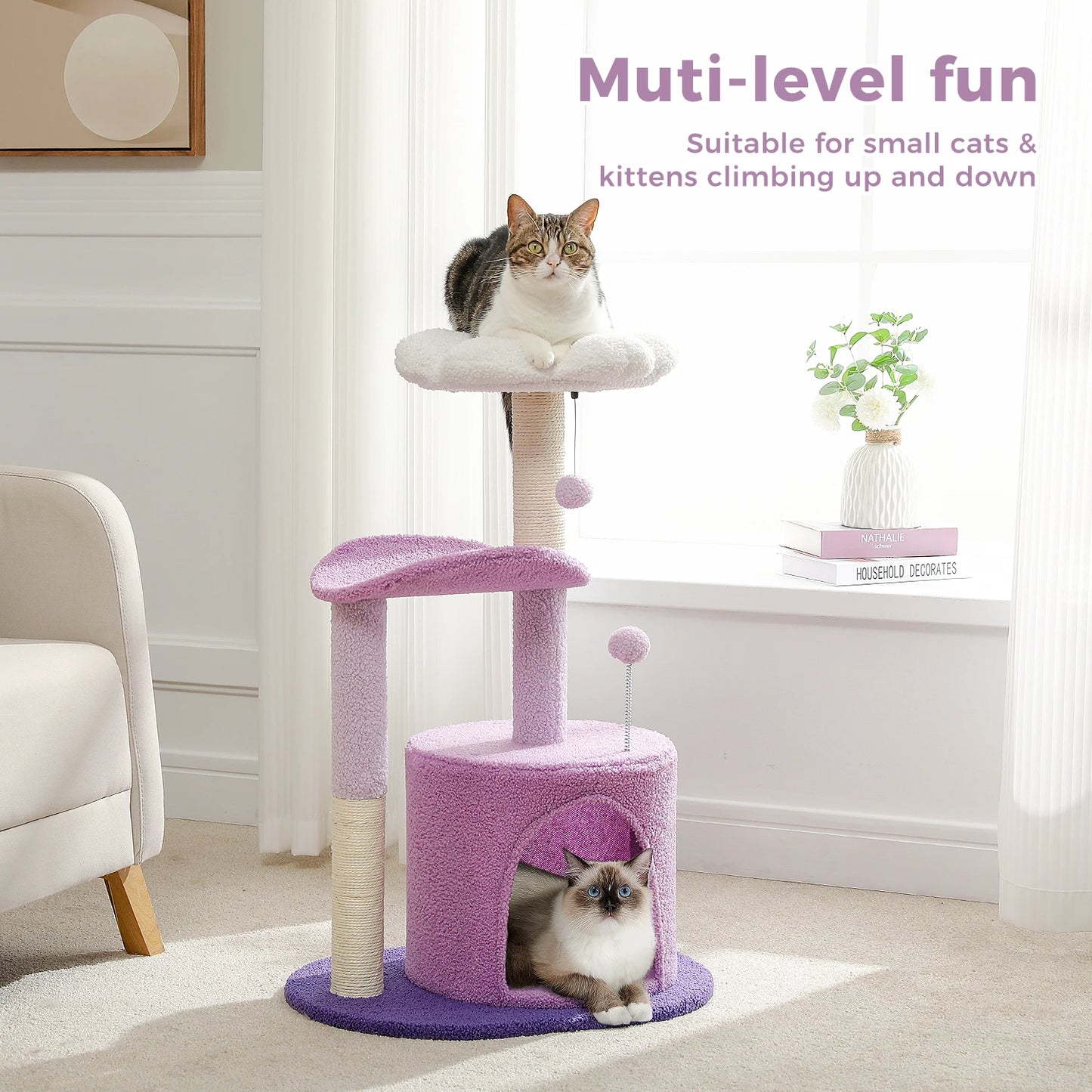 PAWZ Road Cactus Cat Tree With Curved Perch Cozy Condo