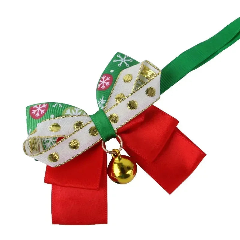 Guangdong Christmas Pet Bow Tie Collar For Cats With Bell