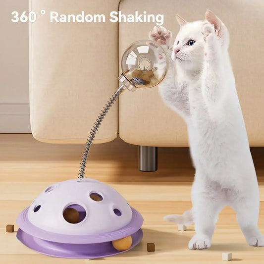 Guangdong Planet Holes Cat Snack Dispenser Toy With 360 Rotating
