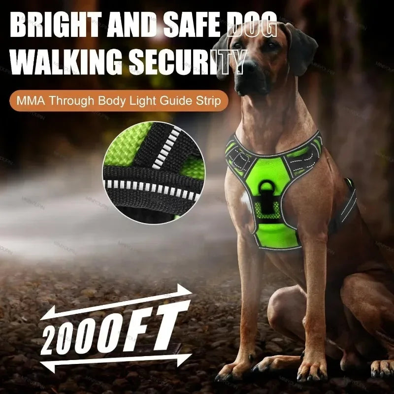 Nonecn LED Luminous Dog Harness No Pull Adjustable Vest