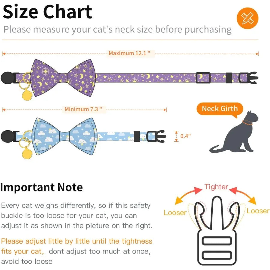 Hign-concerned Cat Collar Set With Bow Tie And Bell