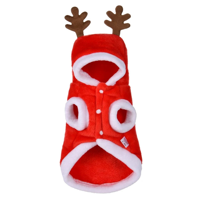 Guangdong Hooded Christmas Dog Jumpsuit Polyester Winter Coat