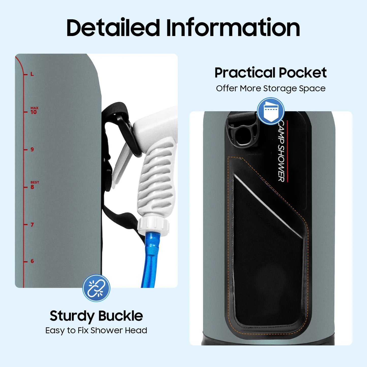 Hign-concerned Portable Pressure Camp Shower Outdoor Use