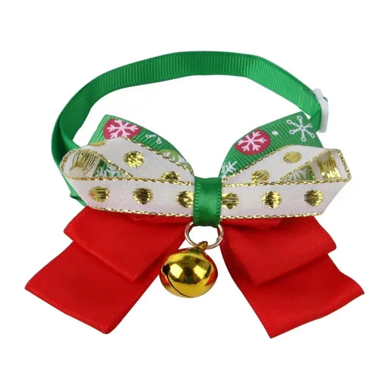 Guangdong Christmas Pet Bow Tie Collar For Cats With Bell