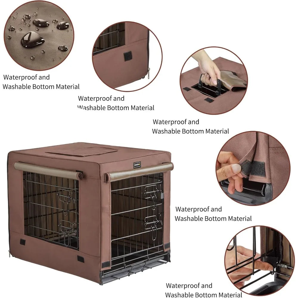 Collapsible Metal Dog Crate for Small to Medium Dogs