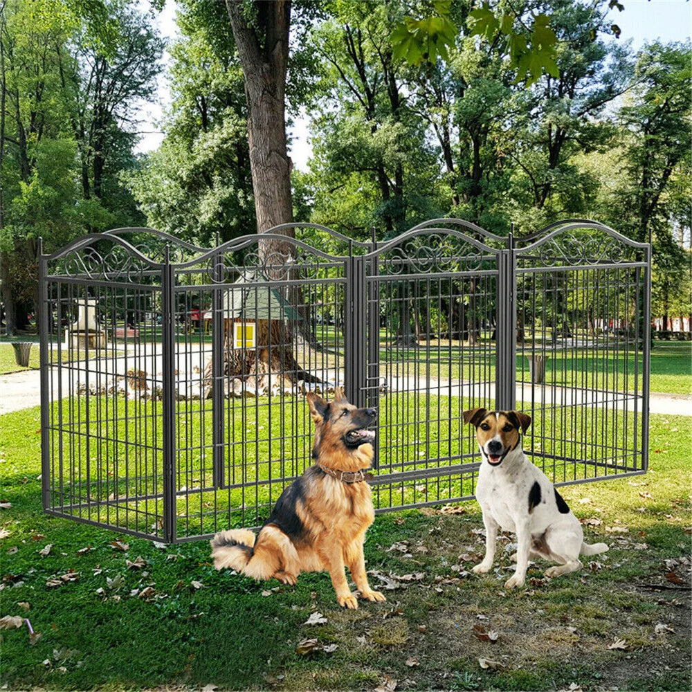 BORWARTH Heavy Duty Dog Playpen 8 Panel Wire Fence Enclosure