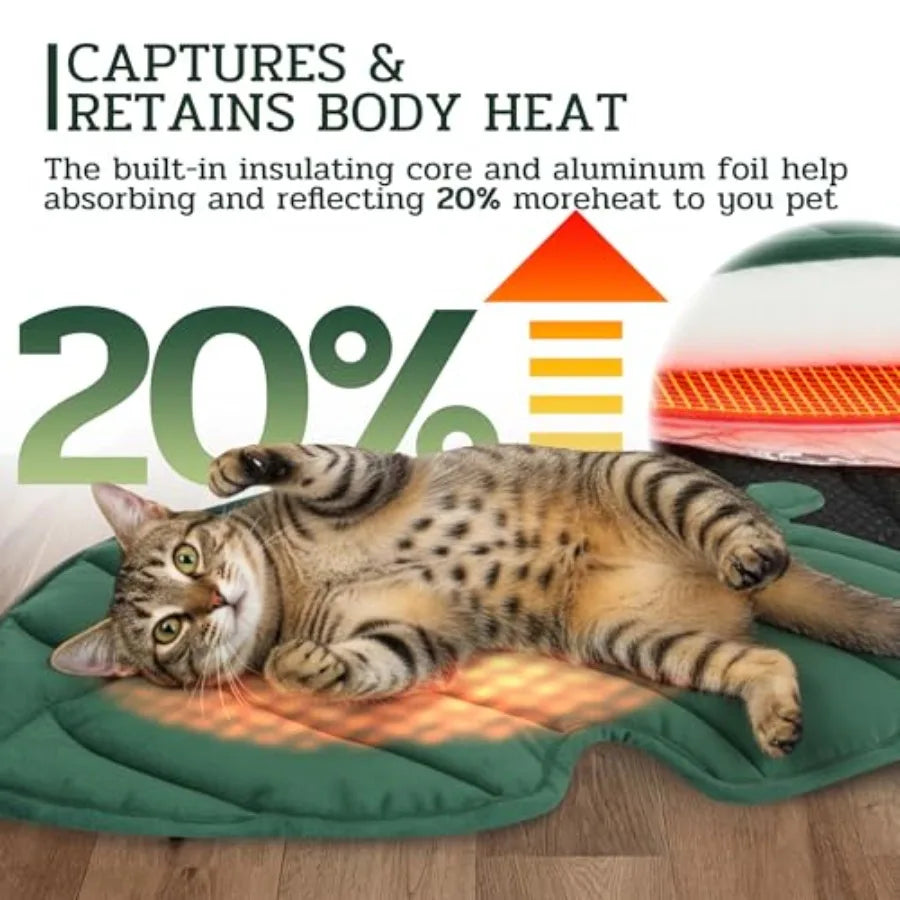 Leaf Shaped SelfWarming Cat Bed Mat for Sofa Crate Kennel