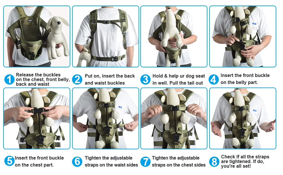 Pet Carrier Backpack For Dogs And Cats Thickened Sponge Comfort