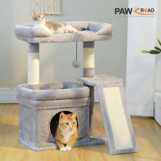PAWZ Road Small Cat Tree Indoor Tower With Sisal Scratching