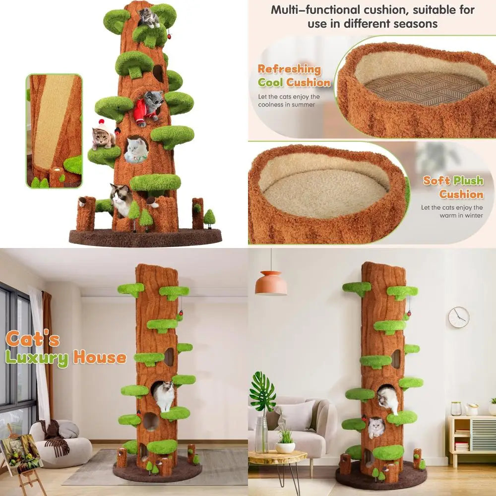 Luxury Cat Tree Tower With Sisal Scratch Pad And Platforms