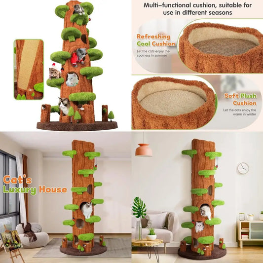Luxury Cat Tree Tower With Sisal Scratch Pad And Platforms