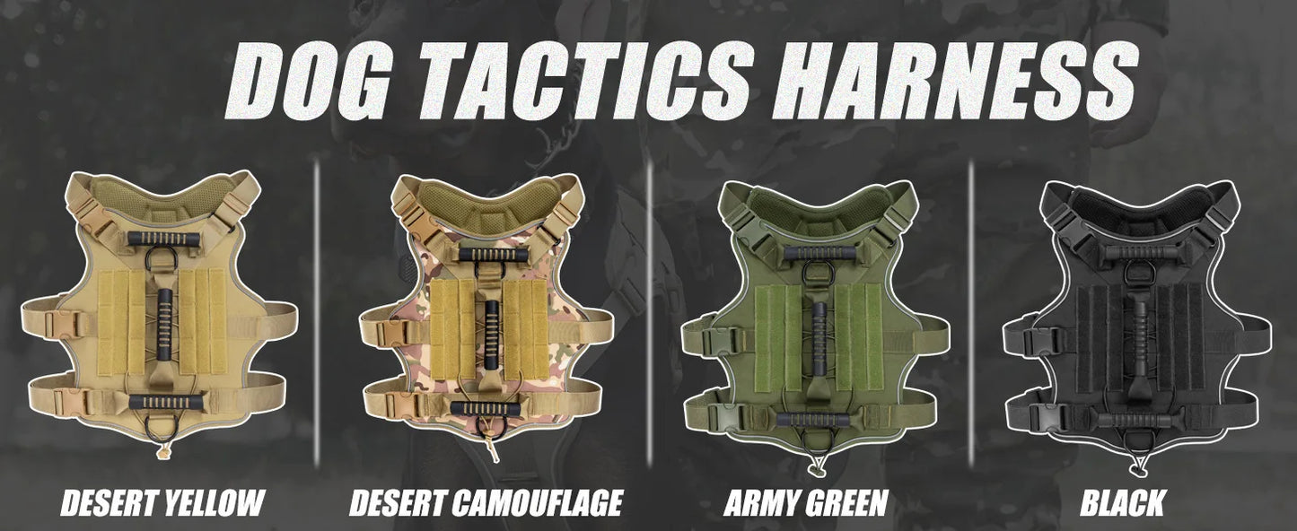 NONECN Tactical Reflective Dog Harness Quick Release For All Dogs