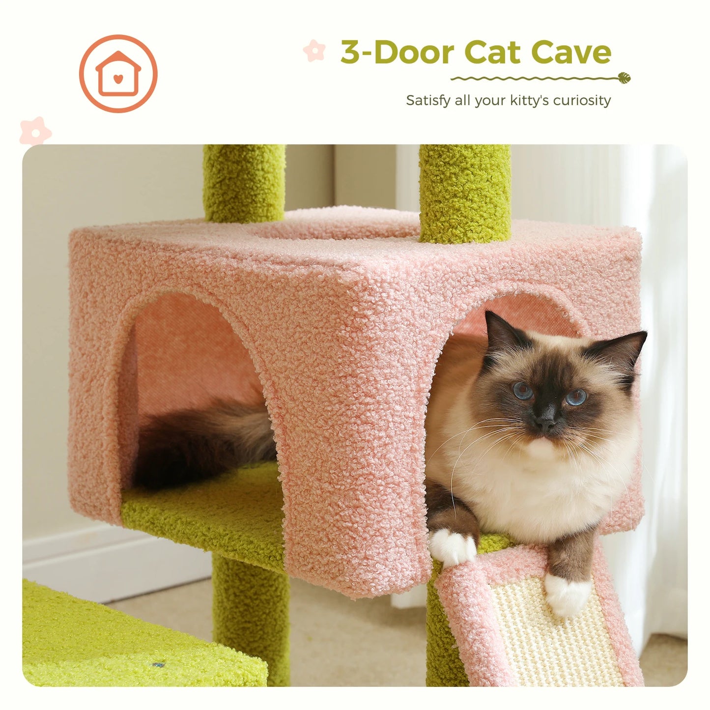 PEQULTICN Flower Cat Tree Multi Level Cat Tower