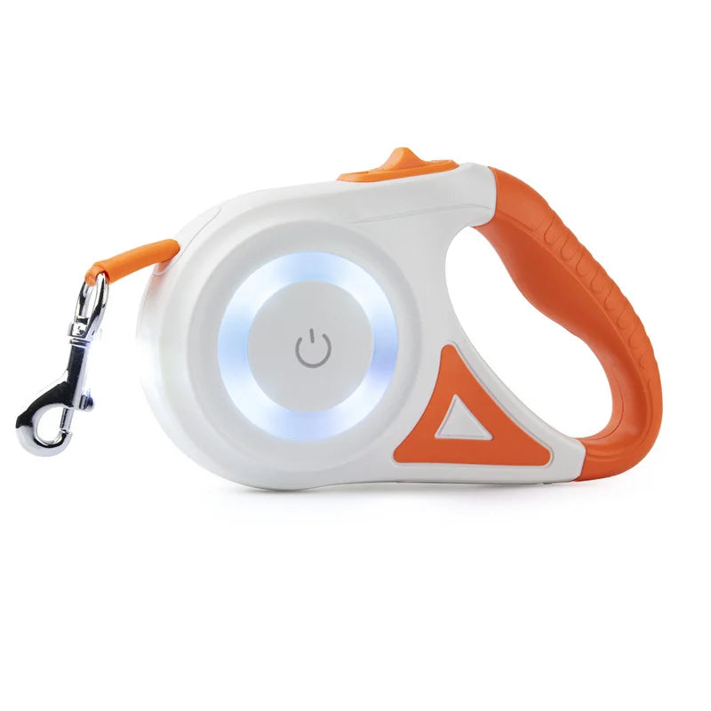 Automatic Retractable Dog Leash With LED Flashlight Nylon Durable