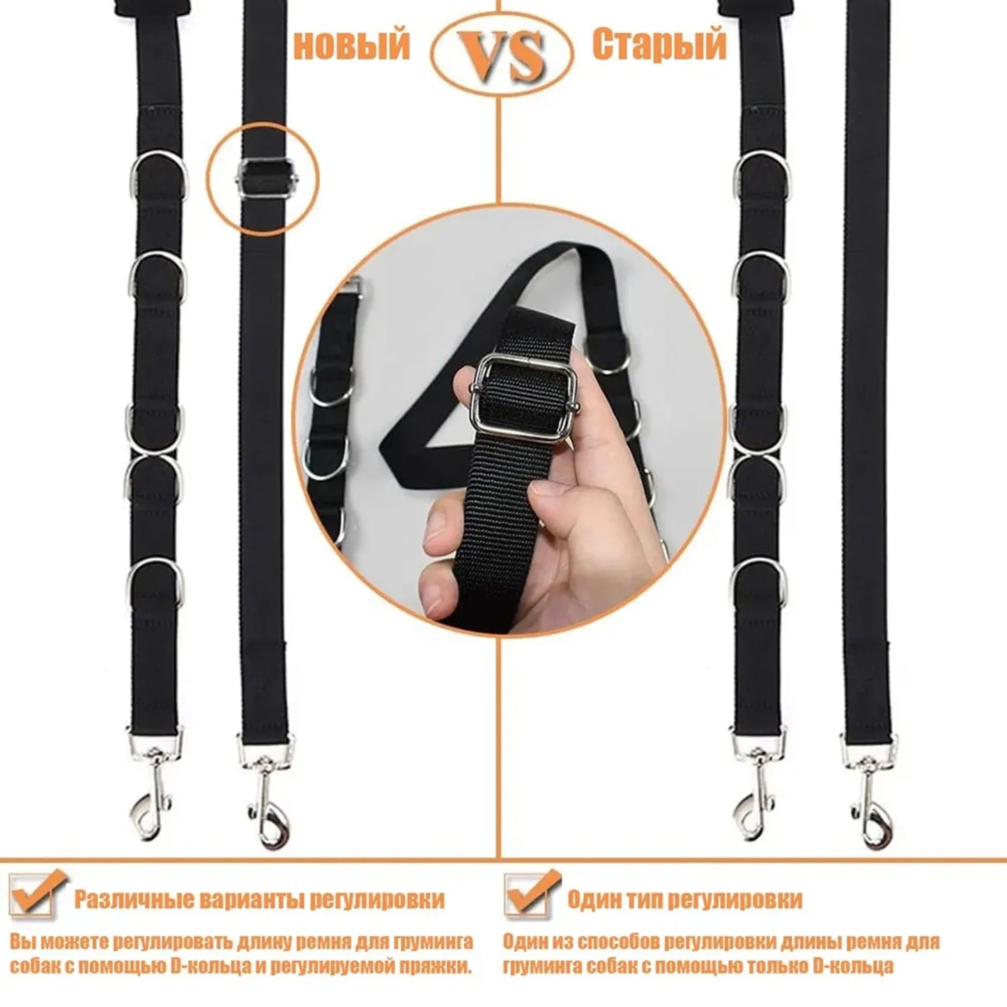 Adjustable Nylon Pet Grooming Abdominal Strap Bath Restraint D Ring