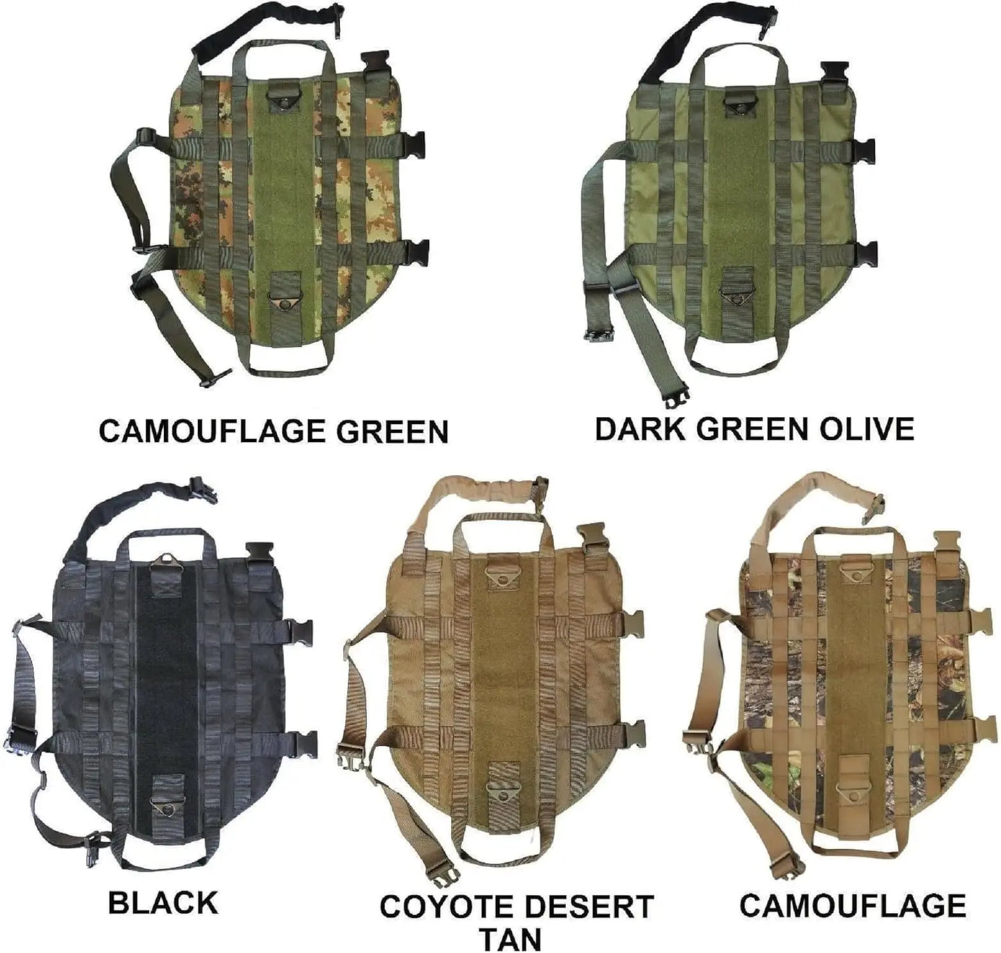 NONED Tactical Dog Vest Harness MOLLE Panels Hook Loop Patch