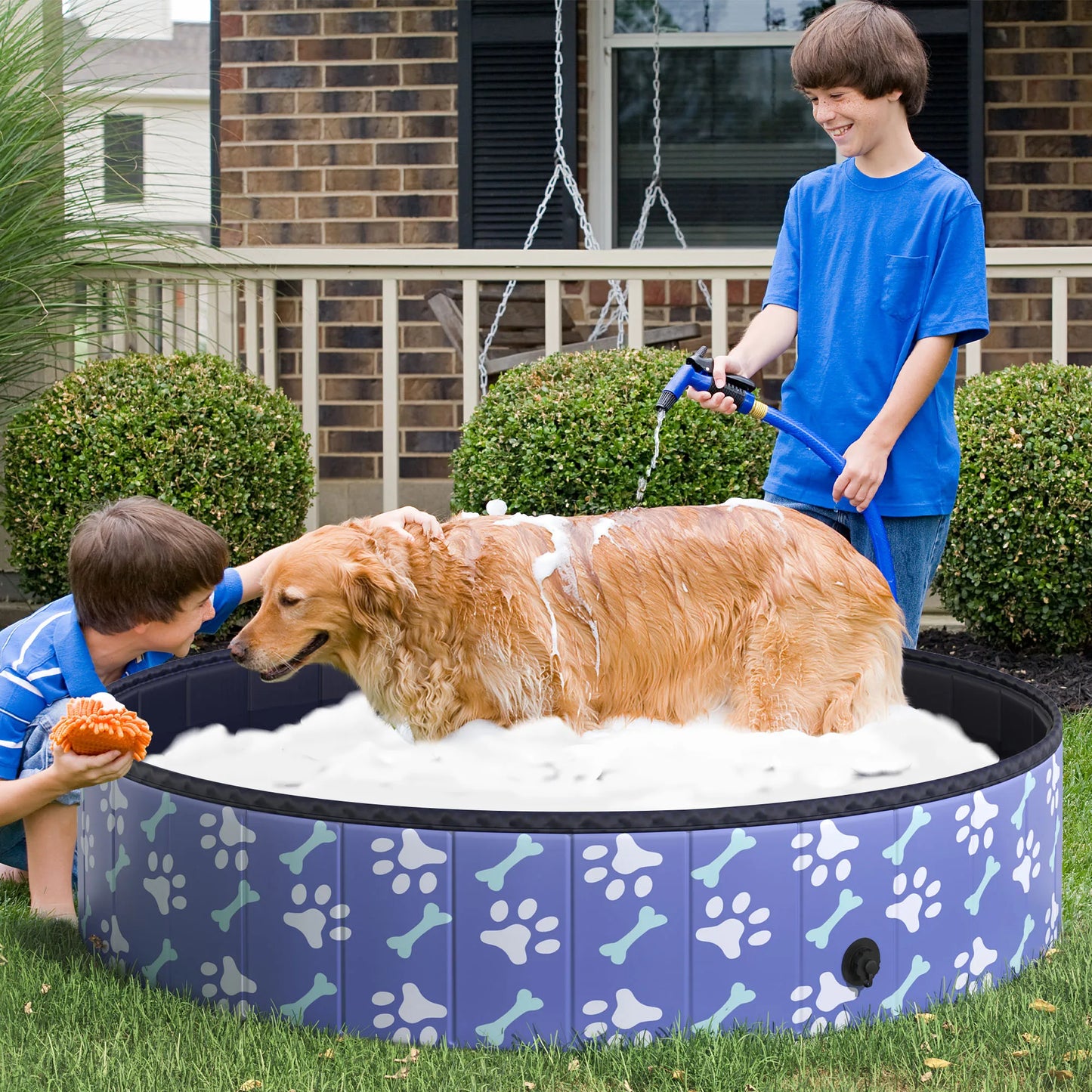 Hign-concerned Foldable Pet Swimming Pool Portable Cat Bath Tub Anti-Slip