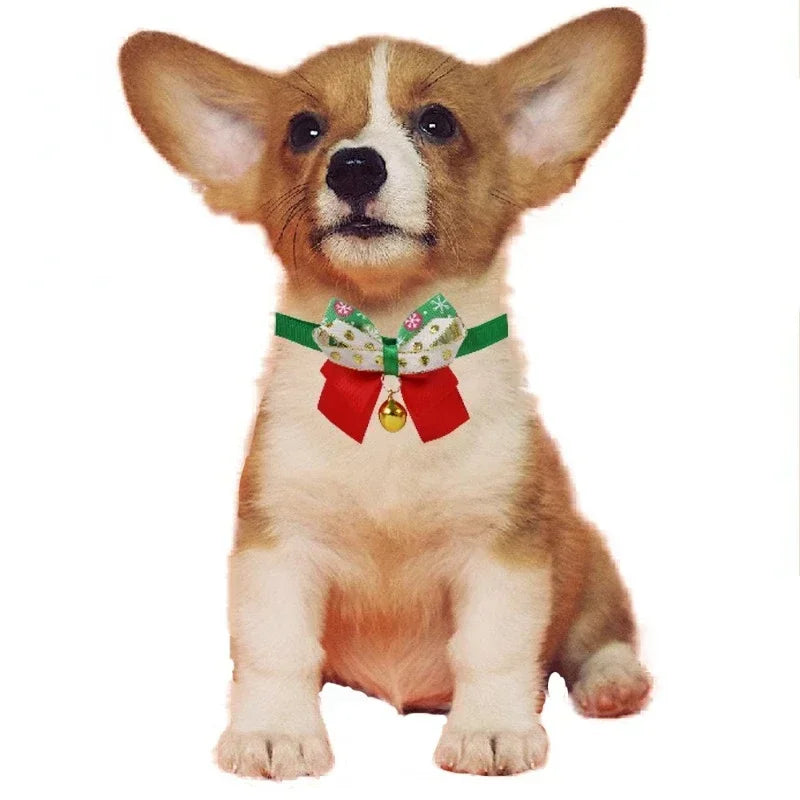 Guangdong Christmas Pet Bow Tie Collar For Cats With Bell