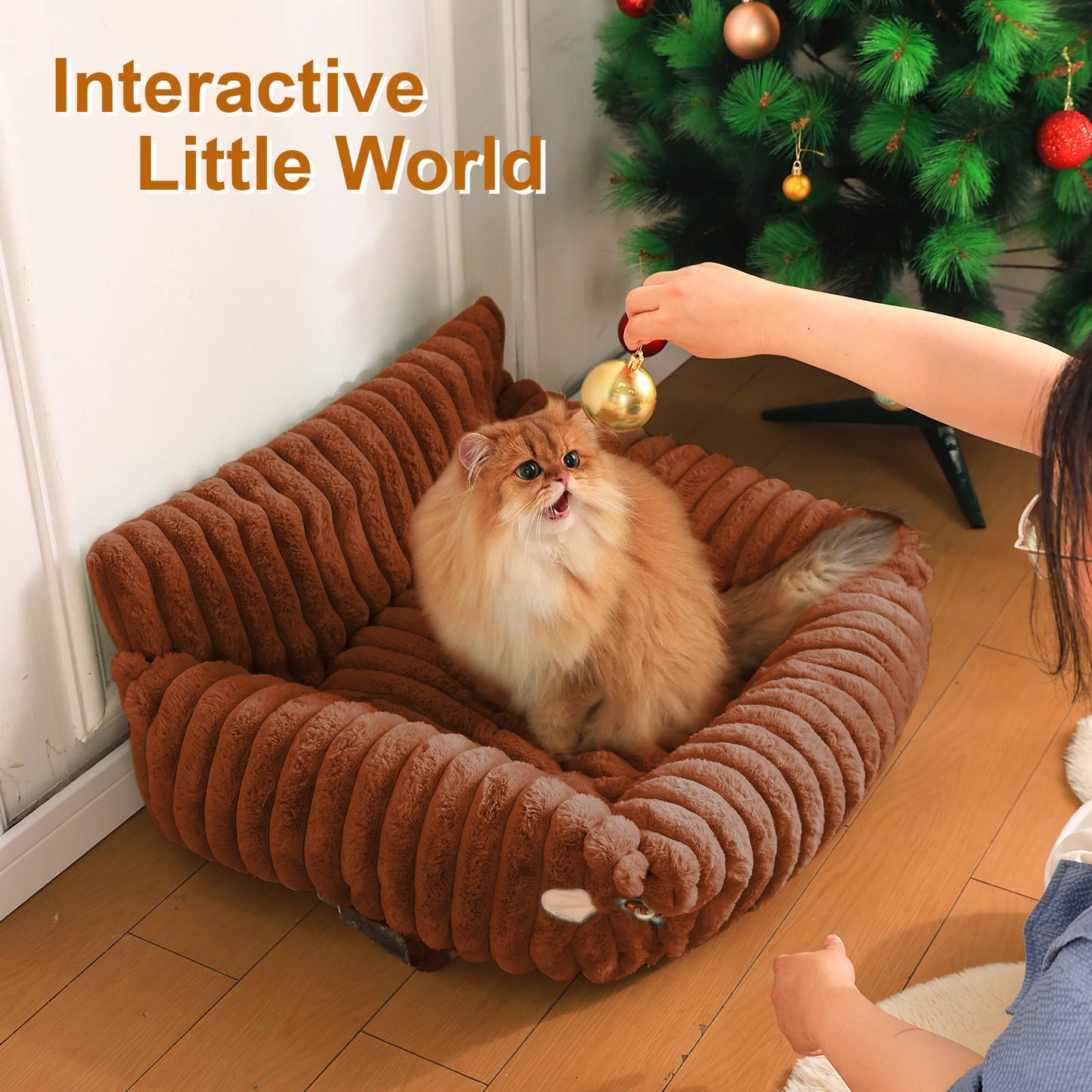 Cat Sofa Bed Furry Lounge Chair Detachable And Washable For Cats And Dogs