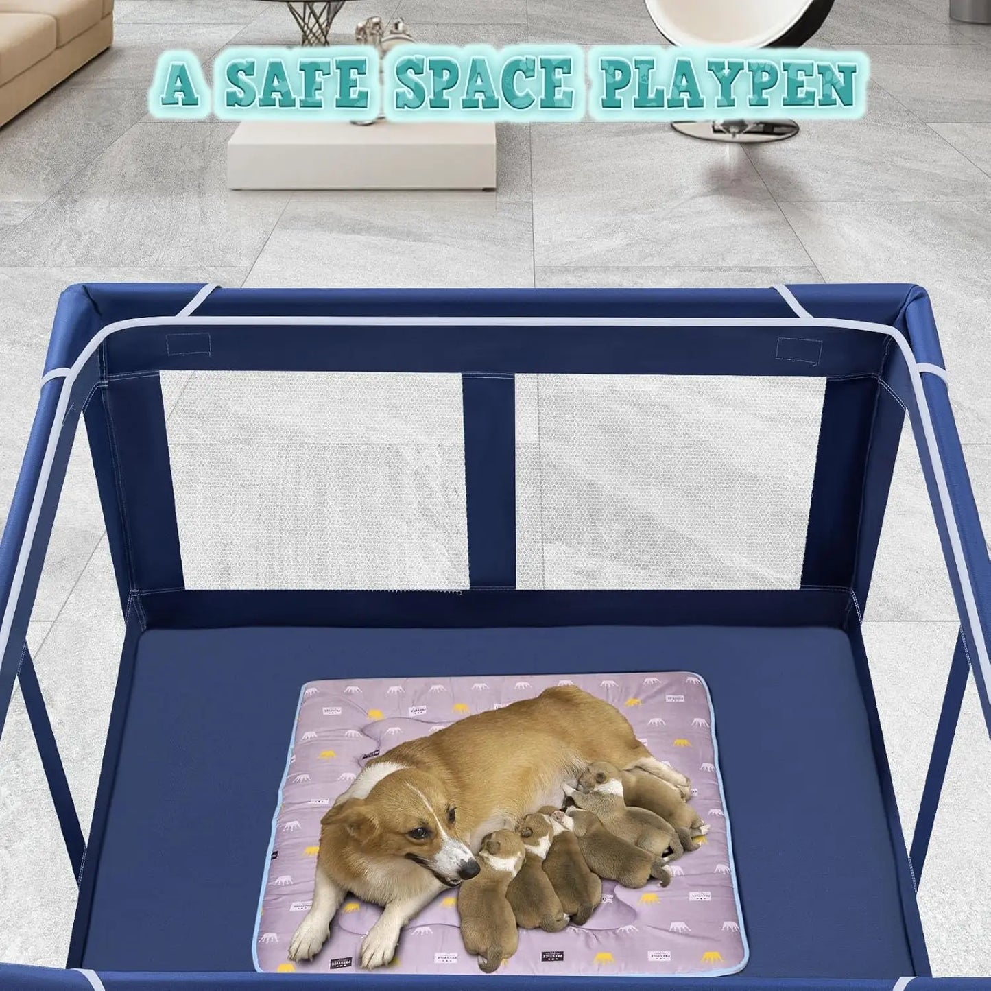 Ufsagcg Pet Playpen With Gate For Dogs Indoor Outdoor