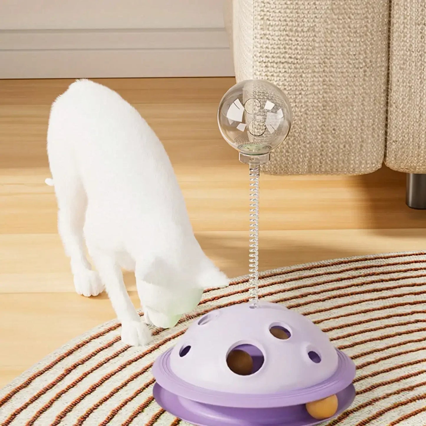 Guangdong Planet Holes Cat Snack Dispenser Toy With 360 Rotating