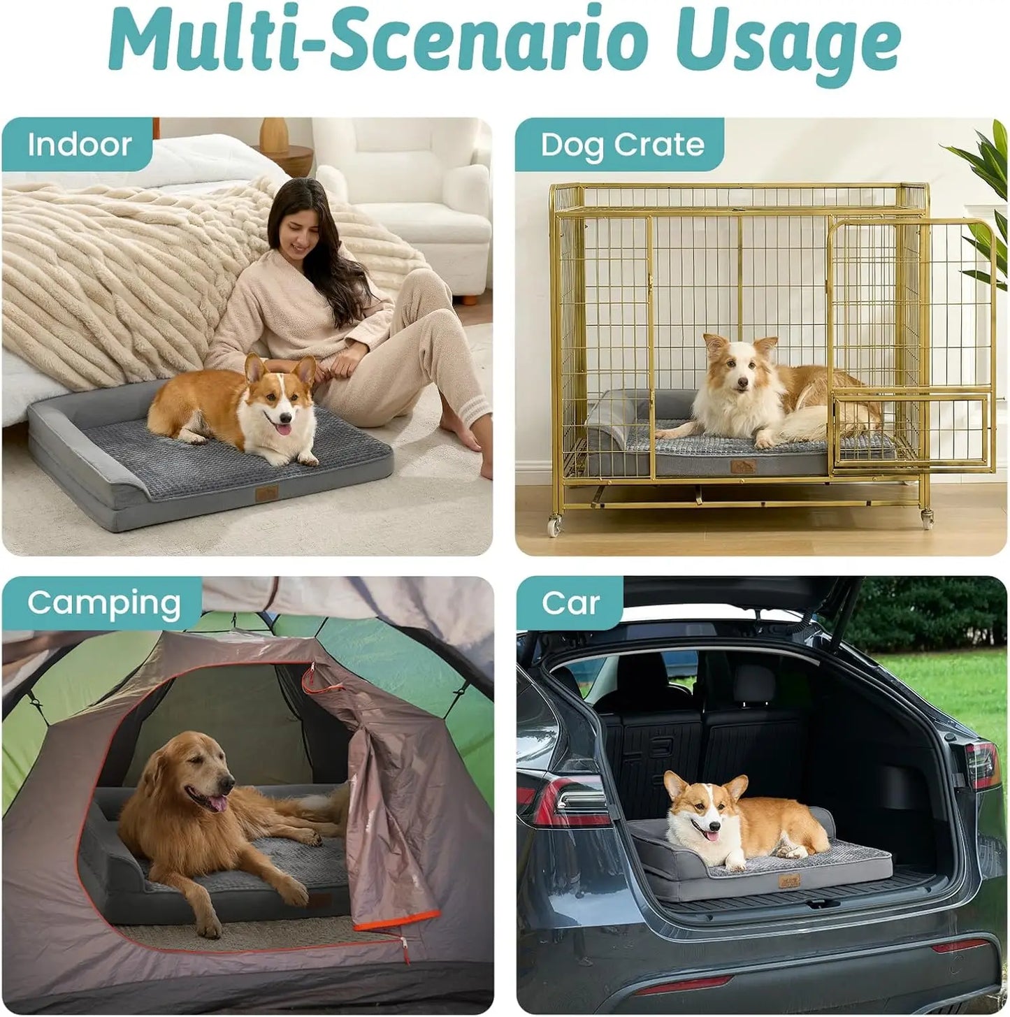 Orthopedic Dog Bed L Shaped Foam Sofa With Washable Cover