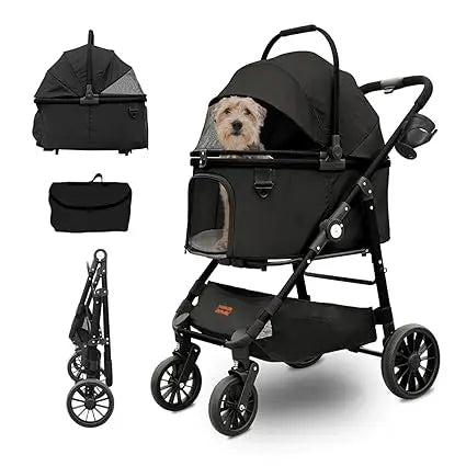 Tificy Pet Stroller Dog Stroller Fits Three Small Pets