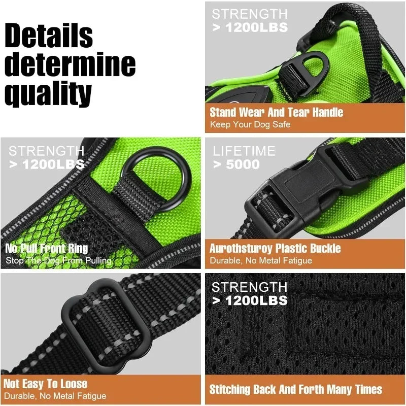 Nonecn LED Luminous Dog Harness No Pull Adjustable Vest