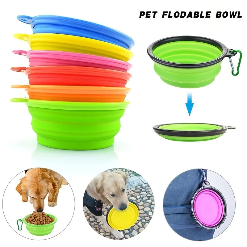 Portable Cat And Dog Food Bowl TPR Silicone Collapsible