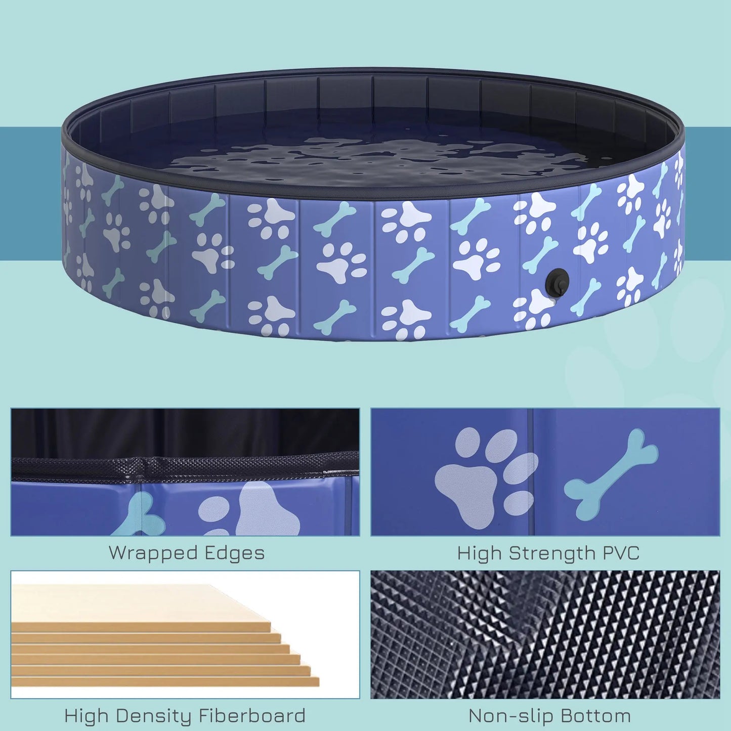 Hign-concerned Foldable Pet Swimming Pool Portable Cat Bath Tub Anti-Slip