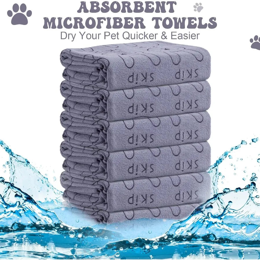 High Concerned Cotton Dog Drying Towels 8 Pack Absorbent Grooming