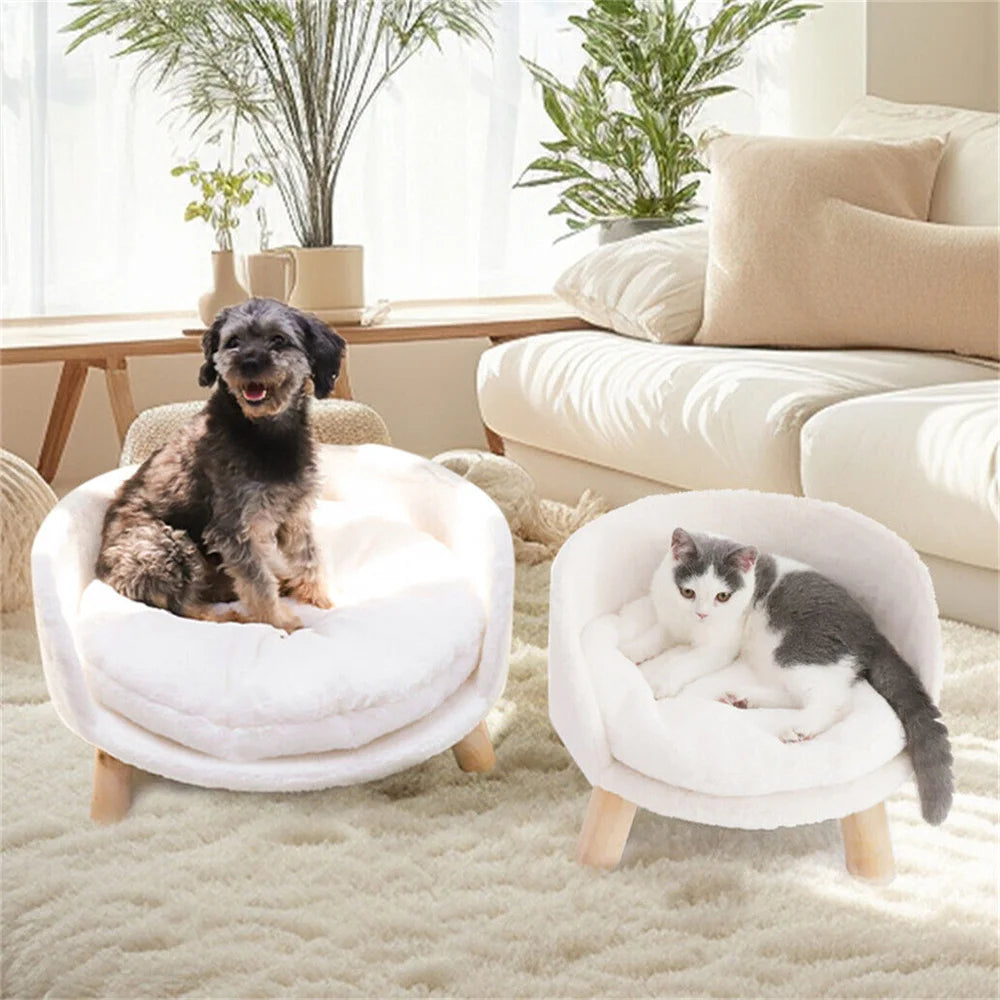 BORWARTCN Ultra Soft Elevated Dog Cat Sofa Bed Removable Cushion