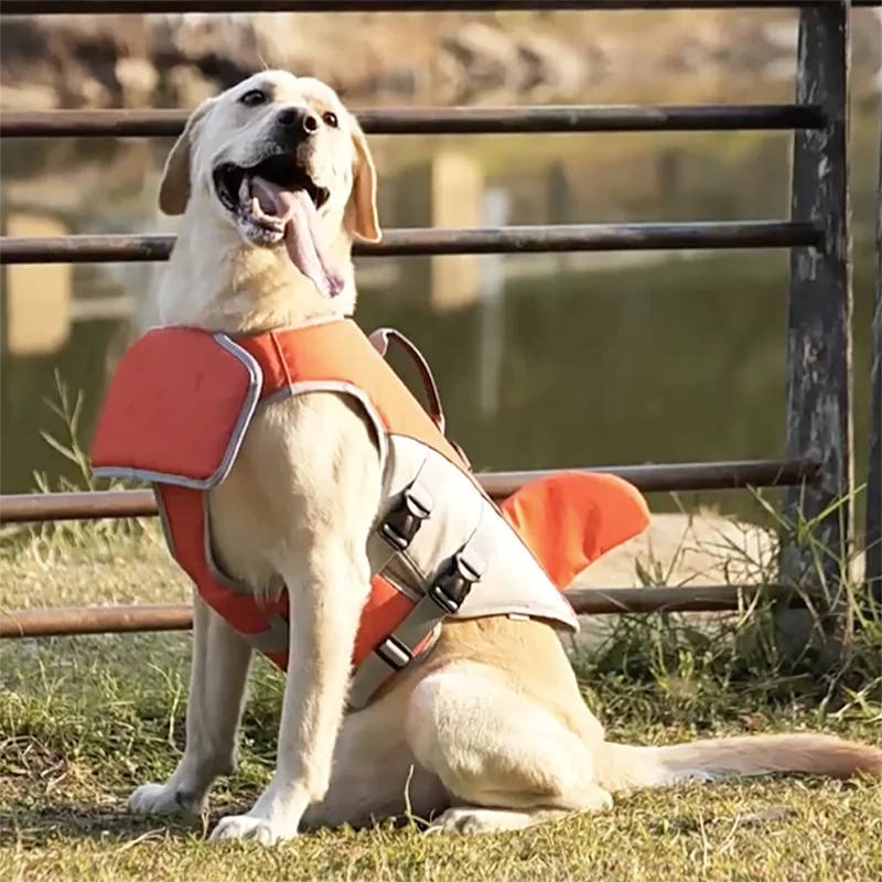 NONECN Shark Fin Dog Life Vest For Swimming And Surfing Safety