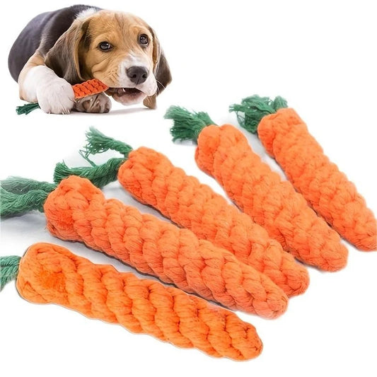 Carrot Shape Knot Dog Cat Toy Cotton Rope Chew Toy