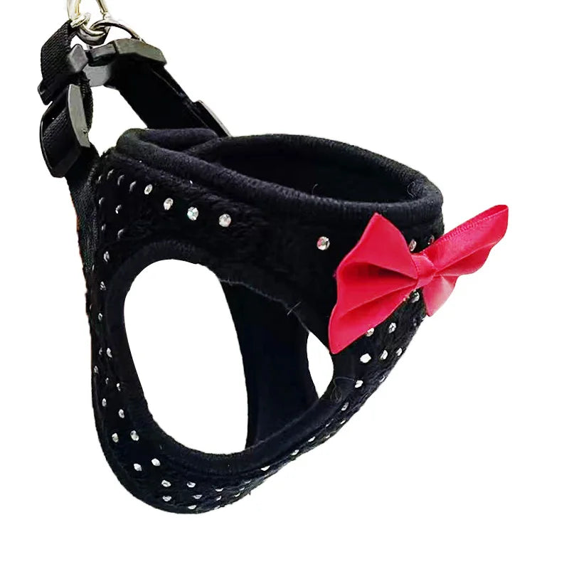 NONECN Diamond Decoration Soft Breathable Dog Chest Harness Vest