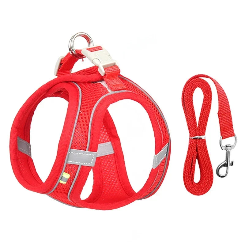 Puppy Harness Set Adjustable Dog Harness Vest With Leash