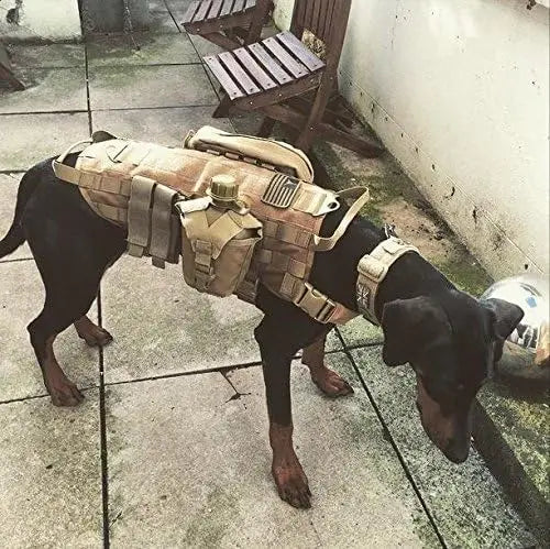 NONED Tactical Dog Vest Harness MOLLE Panels Hook Loop Patch