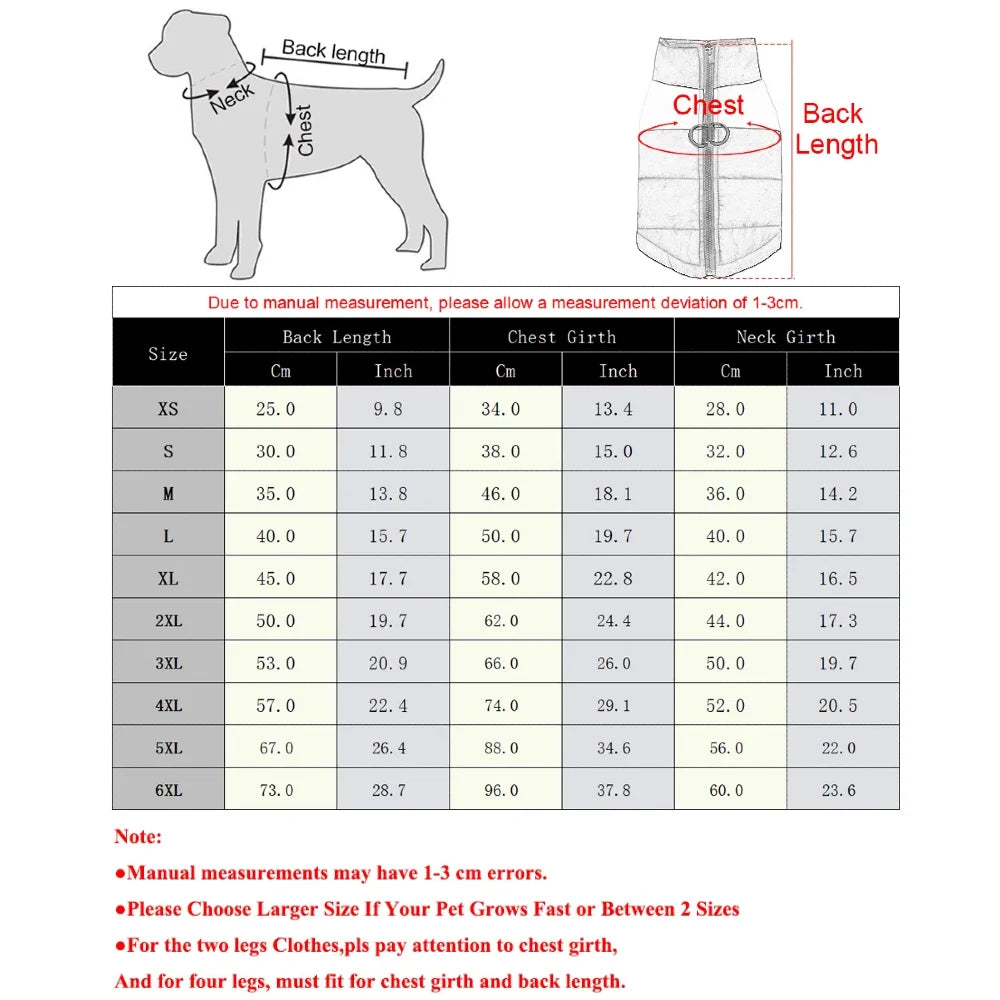 Waterproof Winter Dog Vest Jacket For Small Dogs Warm Coat