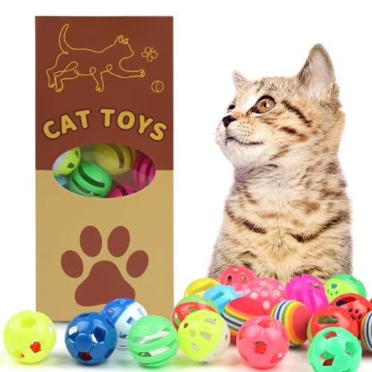 Hign-concerned 24 Pack Plastic Ball Cat Toys With Bell Jingle