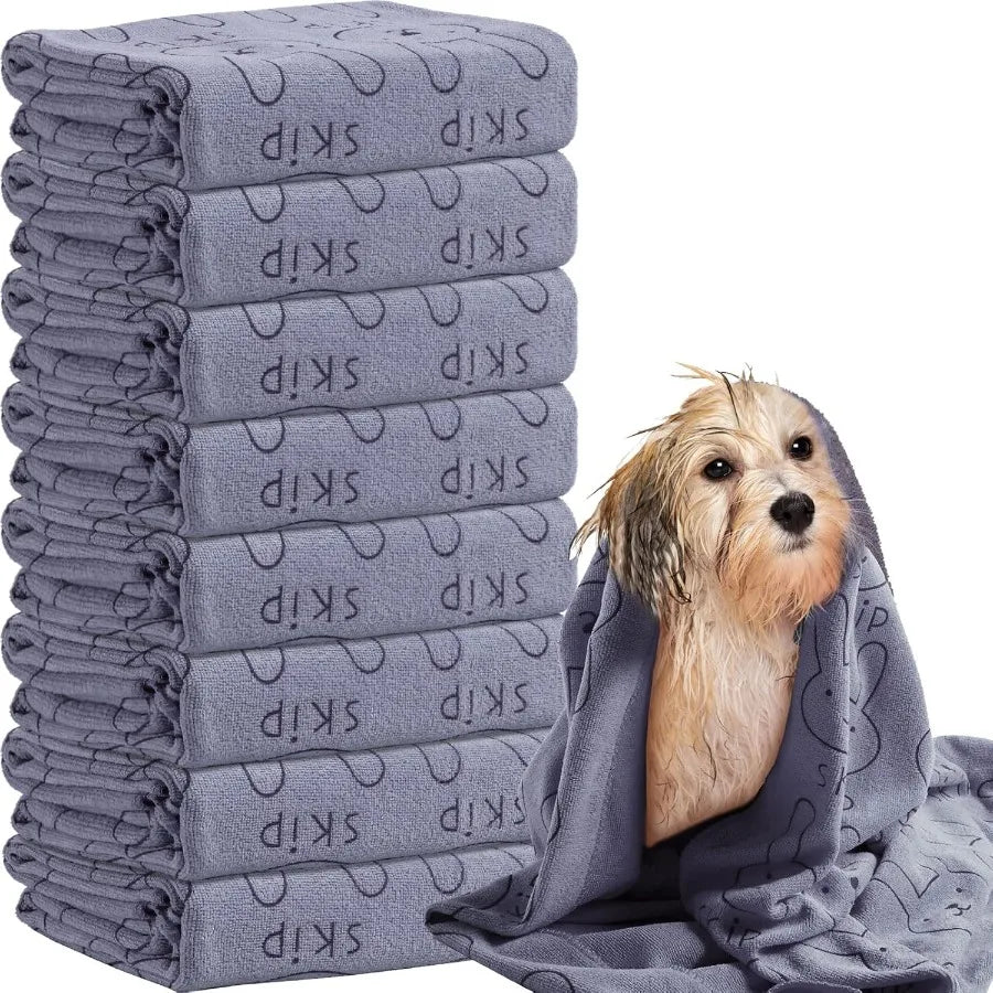 High Concerned Cotton Dog Drying Towels 8 Pack Absorbent Grooming