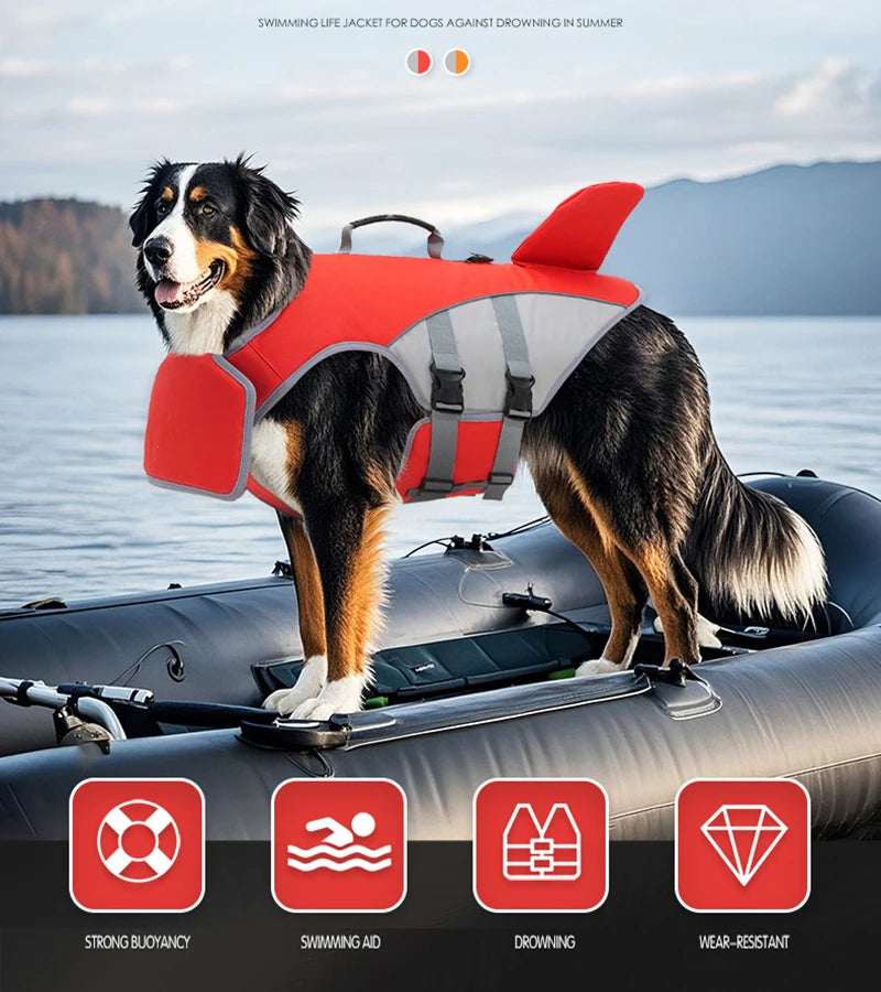 NONECN Shark Fin Dog Life Vest For Swimming And Surfing Safety