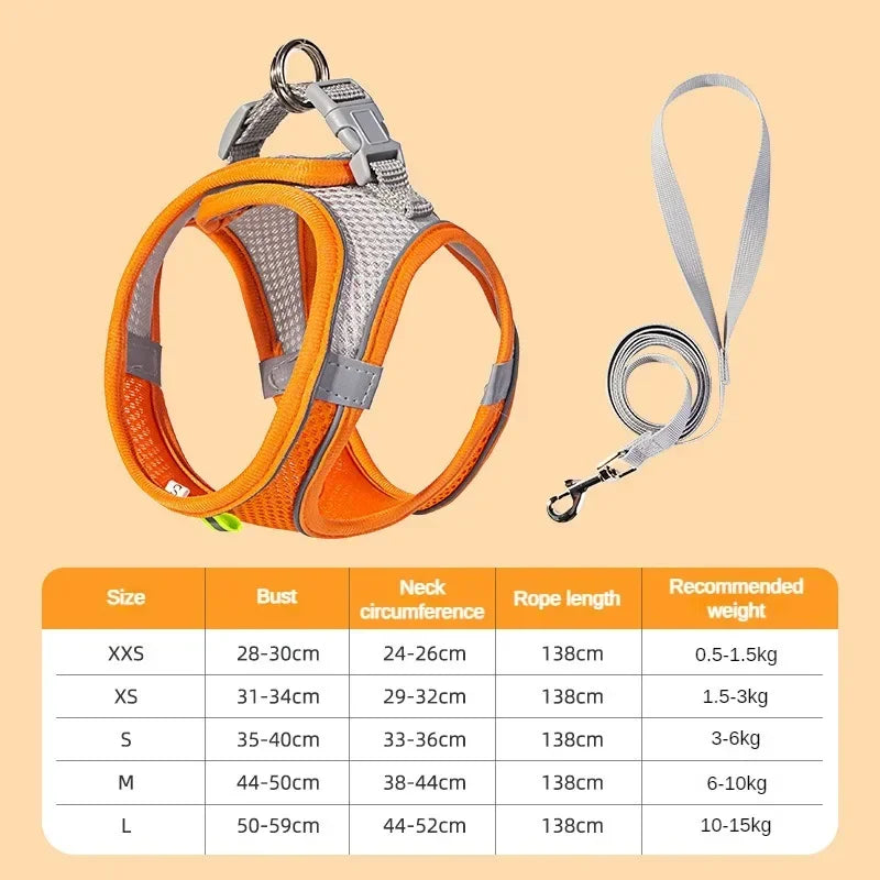 Breathable Reflective Adjustable Dog Harness Vest Nylon