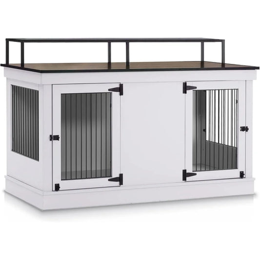 MKDK Furniture Style Dog Crate End Table With Double Doors